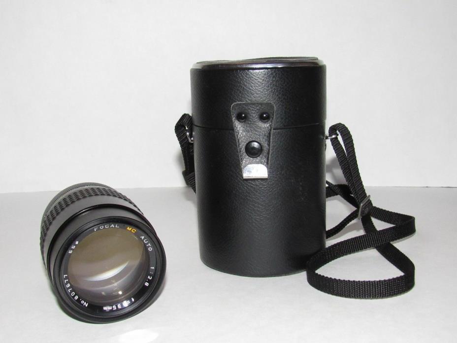 Focal MC Auto Camera Lens f=135mm 1:2.8 w/ Storage Case for Minolta