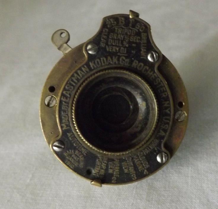 Vintage Brass Kodak Camera Rectilinear No 1 Lens Autotime Ball Bearing Scale