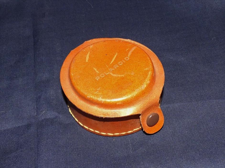 Vintage Polaroid Leather Lens Case (no lens) Snap Closure Felt Liner 2.75