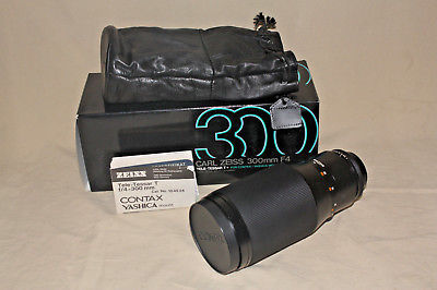 ZEISS CONTAX TELE-TESSAR 300mm 1:4 AEG LENS NEAR MINT IN BOX 7582