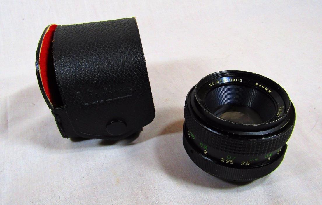 Vintage Vivitar 50mm 1:1.9 Auto Camera Lens with Case