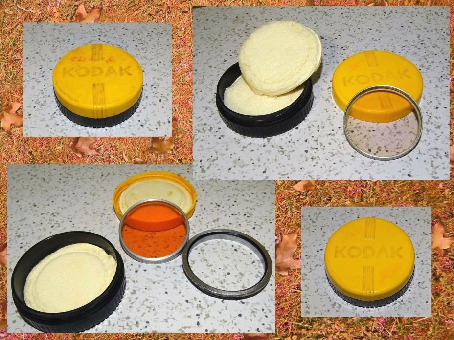 2 VTG Kodak Kodachrome Series VI Camera Lens Filters & 1 Adapter Ring w/Cases