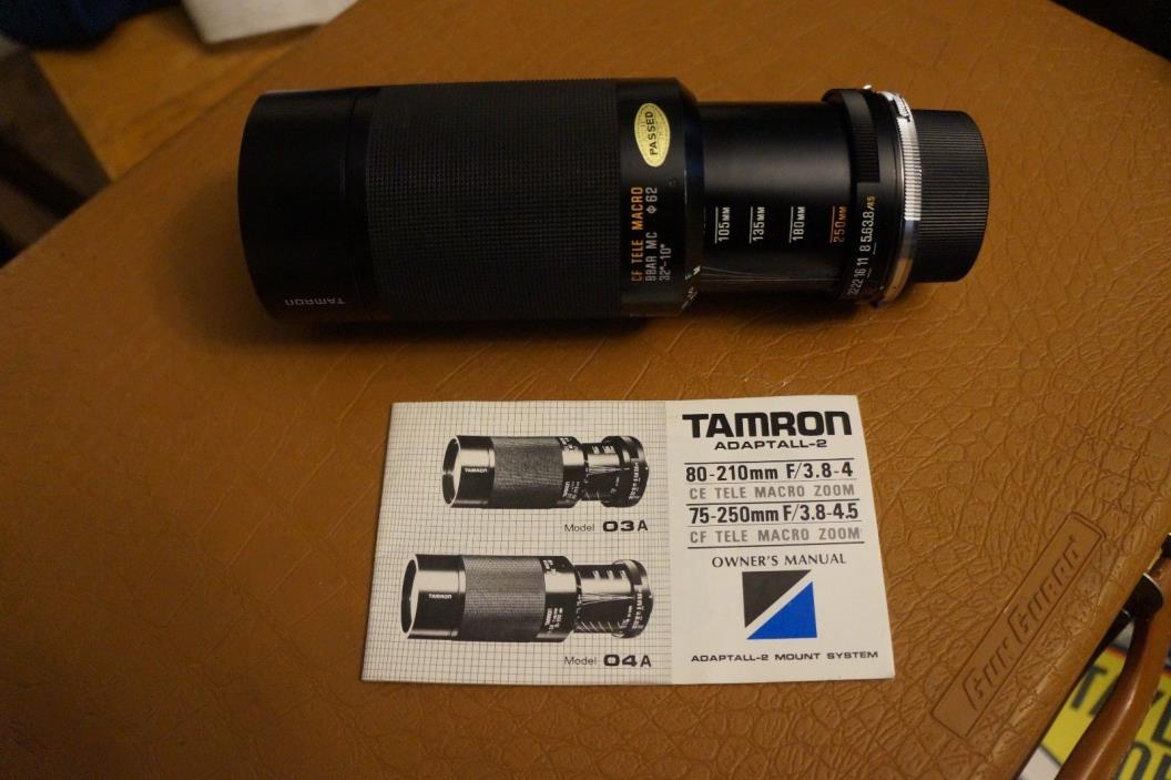Vintage Tamron Japan 70-250mm Camera Lens For Olympus 1:3.8 Adaptall 2