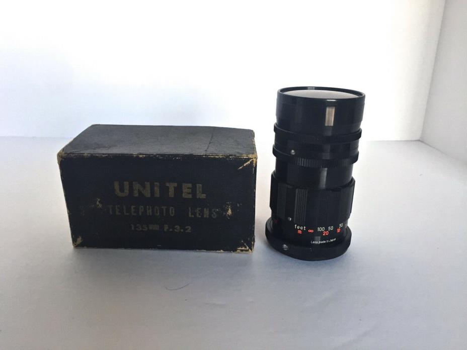 Vintage 135 mm Unitel Screw On Telephoto Lens No. 36947E