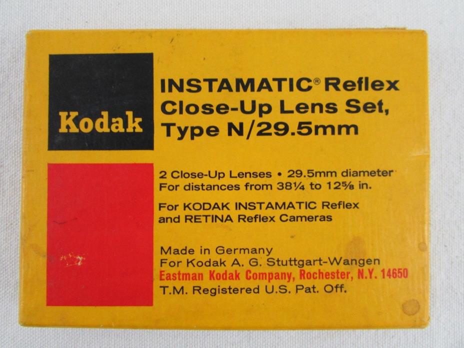 Kodak Instamatic Reflex Close Up Lens Set Type N 29.5mm With Box