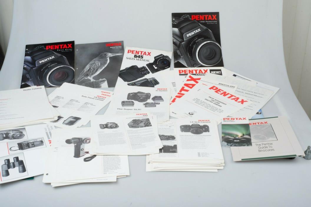 Lot PENTAX Dealer Catalog Brochures Price Lists  35mm 645 6x7 Lots of Rare Info!