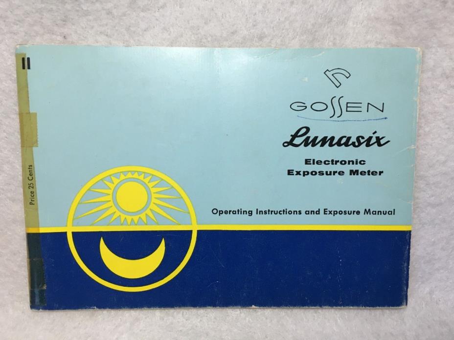 Gossen LUNASIX Electronic Exposure Meter Operating Instruction Manual Guide Book