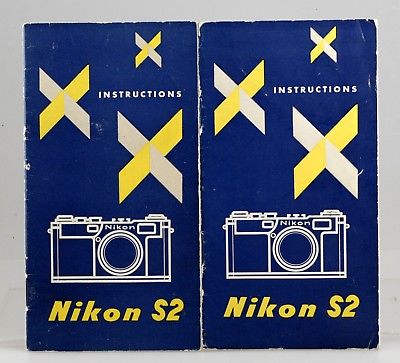 NIKON ORIGINAL INSTRUCTION MANUAL FOR THE NIKON S2 RF CAMERA!  FROM 1957!! LOOK!