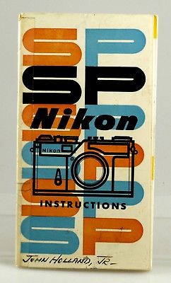NIKON ORIGINAL INSTRUCTION MANUAL FOR THE NIKON SP RF CAMERA!  FROM 1957!! LOOK!