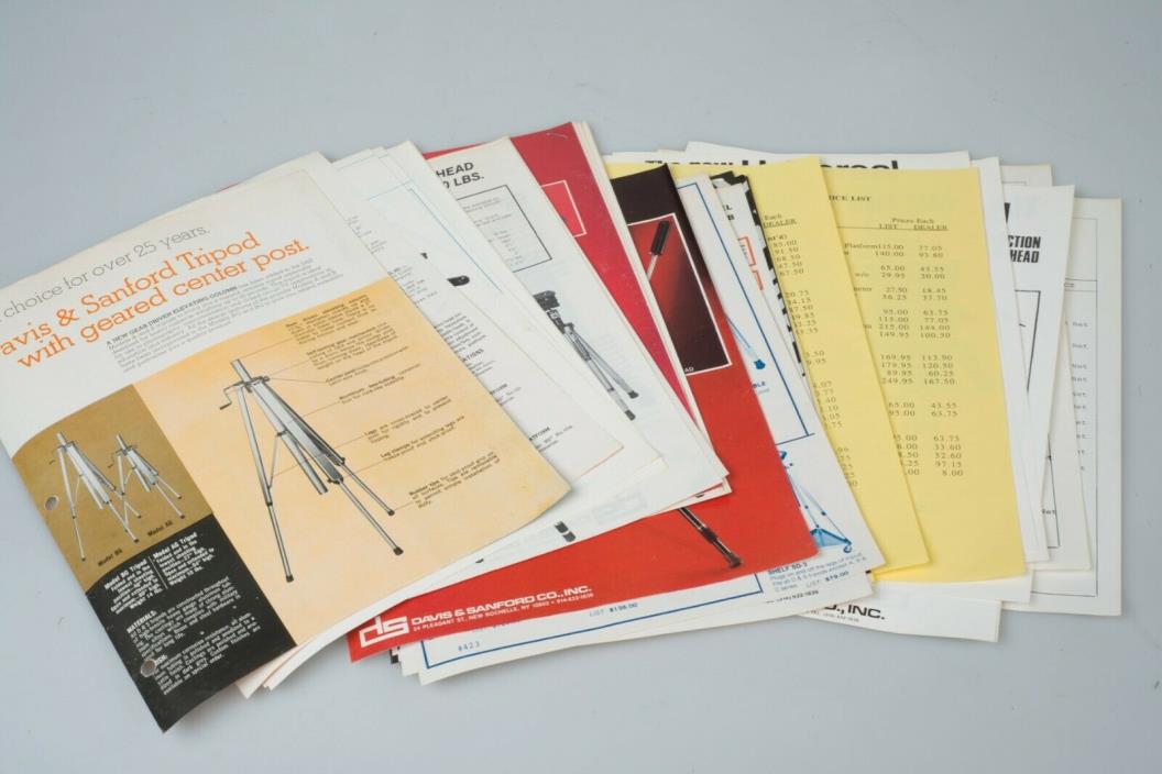 Lot Davis & Sanford Tripod Grip Dealer Catalog Brochures RARE Vintage 70s-90s