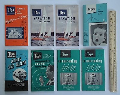 Bell & Howell Tips Booklets 1950s lot of 8 Photography Cameras Home Movies