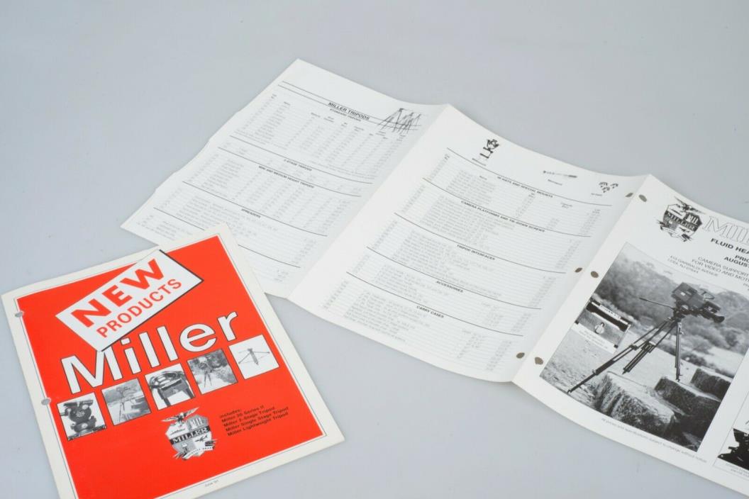 Miller Tripod Catalog Fluid Head Brochure Dealer Vintage Rare Info