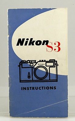 NIKON ORIGINAL INSTRUCTION MANUAL FOR THE NIKON S3 RF CAMERA!  FROM 1958!! LOOK!