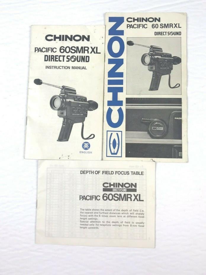 3 Chinon Instructional Manuals Pacific 60 SMR XL Direct Sound In English