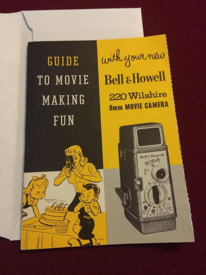 Vintage Camera Recorder Bell and Howell Pamphlet 220 Wilshire 8mm