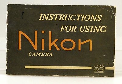 NIKON ORIGINAL INSTRUCTION MANUAL FOR THE NIKON MS RF CAMERA #1!  FROM 1949/50!!