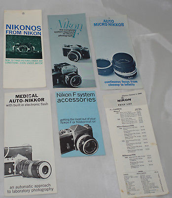 Group of 6 Vintage Nikon F Brochures
