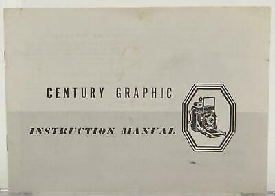 Graflex Century Graphic Camera Instruction Book Reference Manual