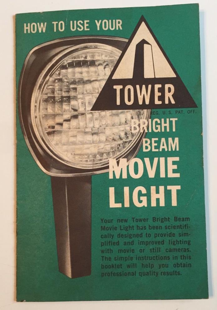 Instruction manual with tips for vintage Sears Roebuck Tower Movie Light