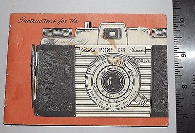 Instruction Book for Kodak 135 Pony Camera Good Condition 25 Pages Intact