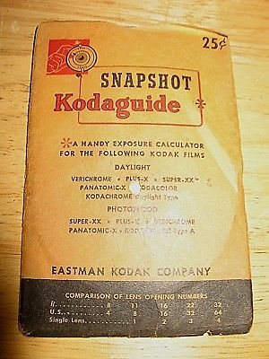 Snapshot Kodaguide vintage Eastman Kodak dial calculator