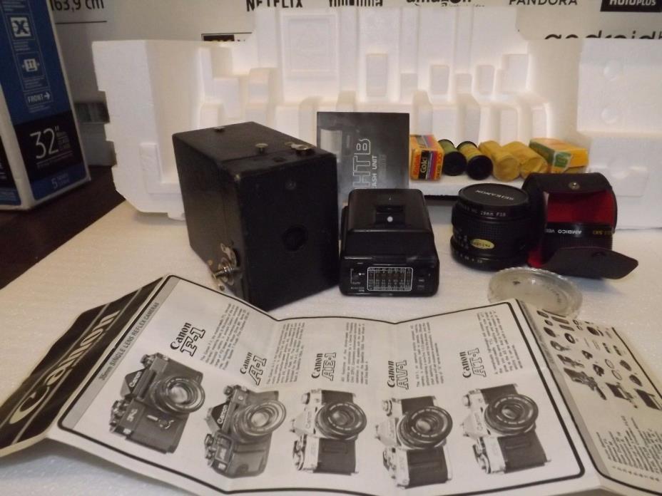 Vintage photography Lens, Cameras, Flash Units And Filters, Kodak Films