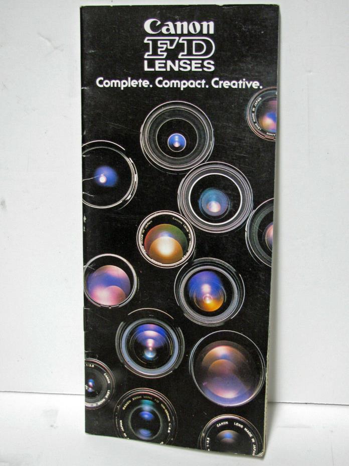 Canon FD Lenses Manual Complete, Compost,Creative....Very Good Condition!