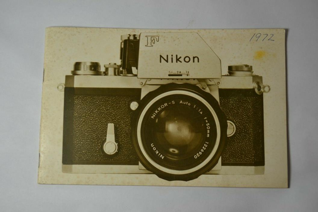 NIKON F camera booklet sale brochure 1972 6 x 8 inch - ORIGINAL VINTAGE