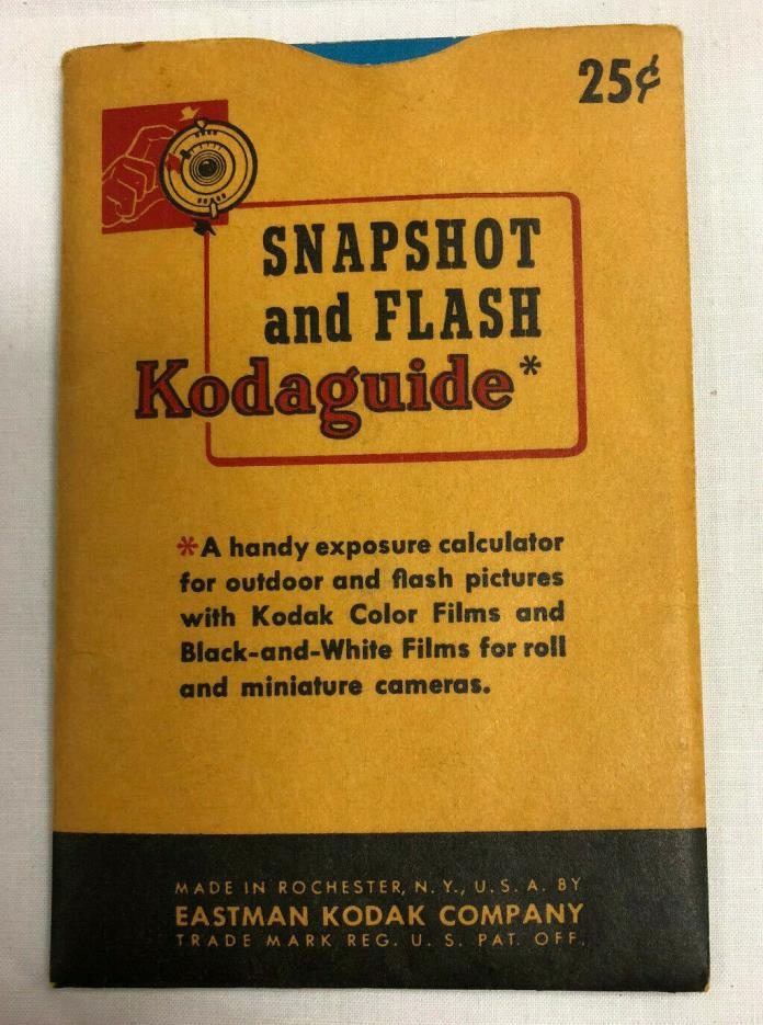 Vintage Kodak Snapshot Kodaguide Exposure Calculator PLUS Film Guides ~ NICE !!