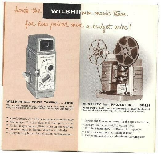 Bell & Howell Monterey Wiltshire 8mm Movie Vintage Camera Sales Booklet