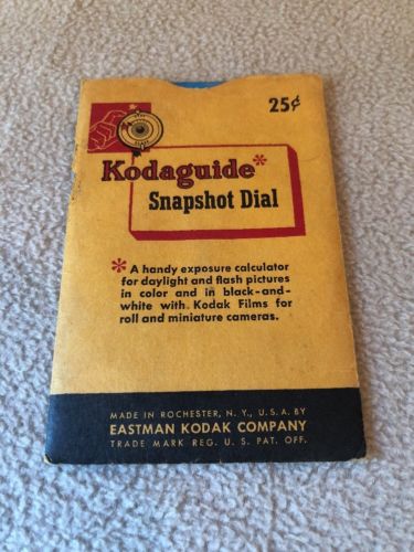 Vintage Eastman Kodaguide Snapshot Dial Calculator Guide