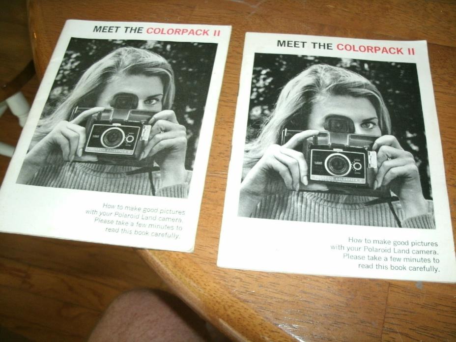 Lot of 2 - Polaroid Colorpack II Instruction Brochure Booklet Camera - 1968