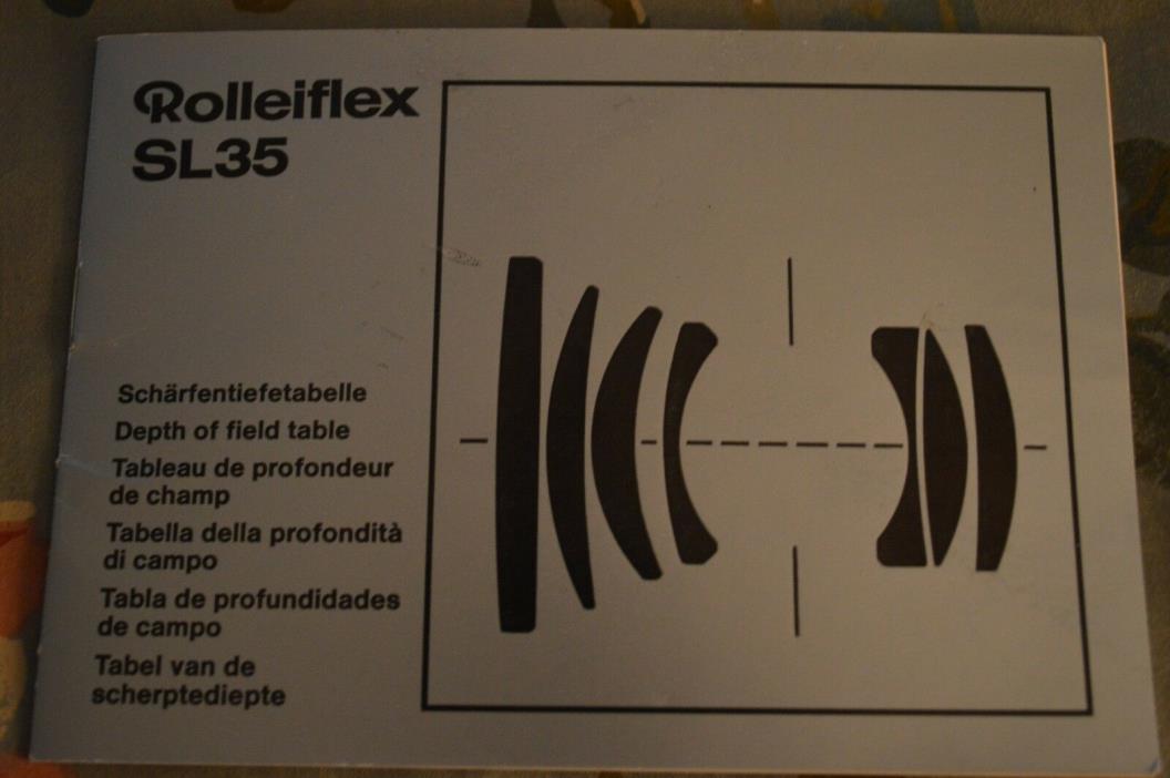 Rollei Rolleiflex SL35 Original Depth of Field Tables (multi-language)