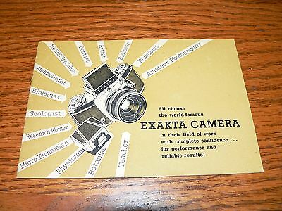 Vintage Ihagee Exakta Camera Brochure~Excellent Condition