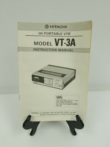 Original Hitachi Portable VTR Model VT-3A Instruction Manual Directions VHS