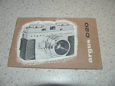 Original Argus C-20 35mm Camera Owner's Instruction Manual~Excellent Condition