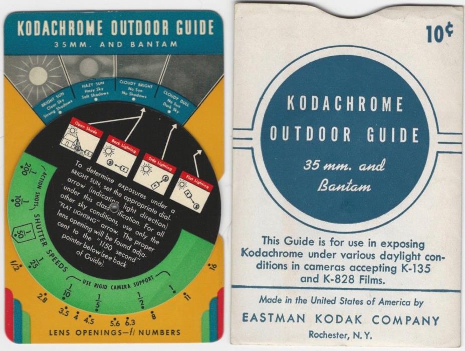 Kodak Kodachrome Outdoor Guide for 35 mm. and Bantam Cameras