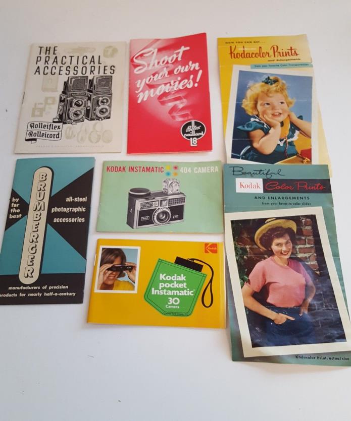 Camera Brochures, Booklets  Kodak, Bolex,  Brumberger,  Rolleiflex