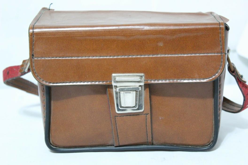 Vintage Camera Case Bag Brown with buckle closure and 38