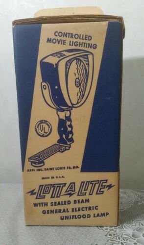 Vintage Lott A Lite Controlled Movie Light with Sealed Beam in Box ~ GE Uniflood