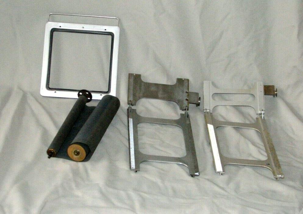 Graflex 4x5 Focusing rails, (Focal plane shutter curtain damaged) & frame.