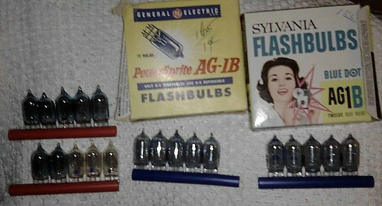 GENERAL ELECTRIC GE PowerSprite Flashbulbs AG-1B (7) AG-1 (3) Sylvania AG1B (10)