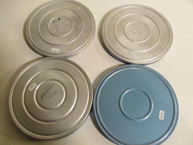 Mixed Lot 4 Metal Movie Film Canisters Cans 7”