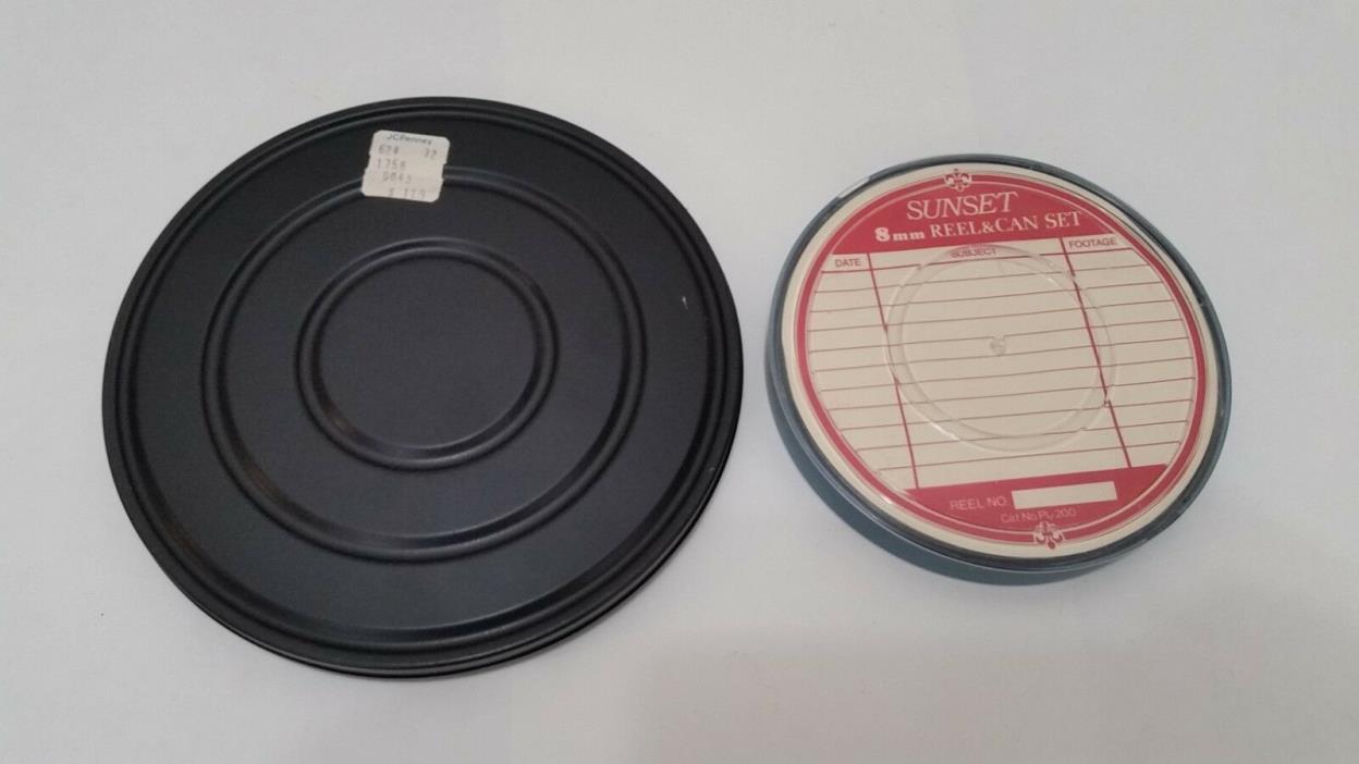 8mm Film Cans and Reels - Lot of 2 - 5 Inch and 7 Inch - Super 8 Vintage