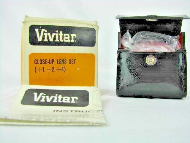 VIVITAR 52MM +1 +2 +4 Close Up Lens Set w/Case Still In Plastic Has Instructions