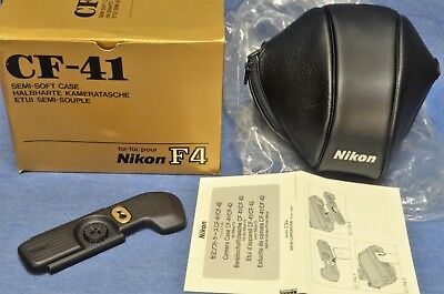c1990's NEW IN BOX RARE NIKON CF41 BLK LEATHER CASE: Nikon F4 20 24 28 35 50mm