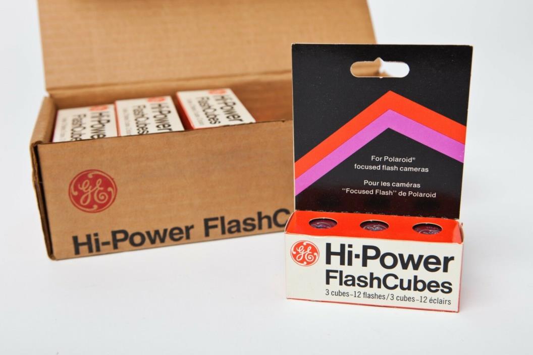 Lot of GE Hi-Power FlashCubes - 10 packs of 3 cubes - Brand new old stock!