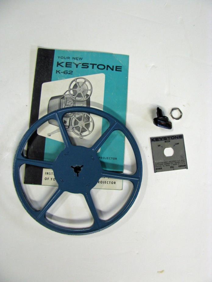 vintage Keystone K-62 8mm projector rewind spool manual & switch parts