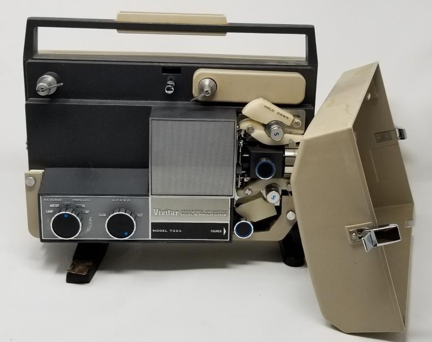 Vintage Vivitar Automatic Threading Dual 8 Projector Model 733A - Ships FREE