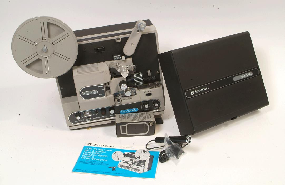 BELL & HOWELL FILMOSONIC Super 8 Magnetic Sound Movie Projector Model 1744B